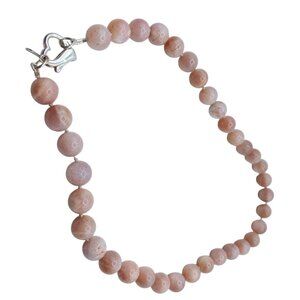 Carol Brodie Rarities Sand Stone Beaded Necklace 18in Heart Flashy Designer